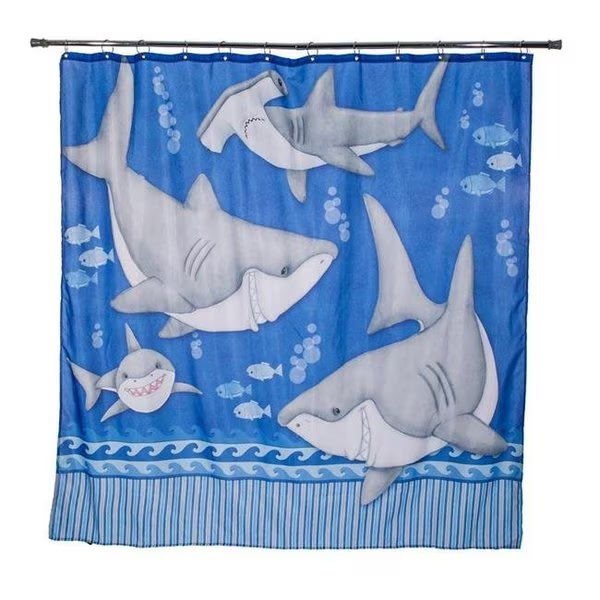 Borders Unlimited 70022 Fishn Sharks - Under Water Shower Curtain, Borders Unlimited, Mfr#: 70022